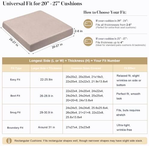 8Pcs Patio Cushion Covers Stretch Outdoor Furniture Protector Slipcovers