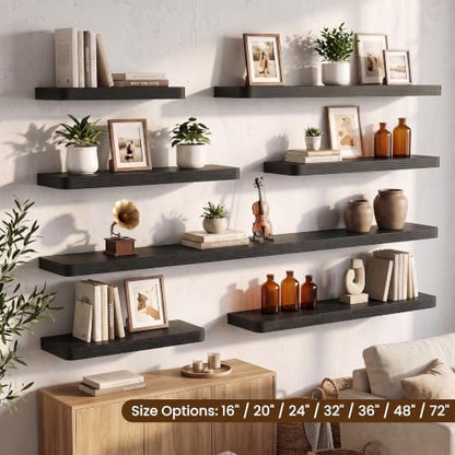 RICHFOCUS Bathroom Floating Shelves for Wall 2Pack|Black|32"Lx8 D"