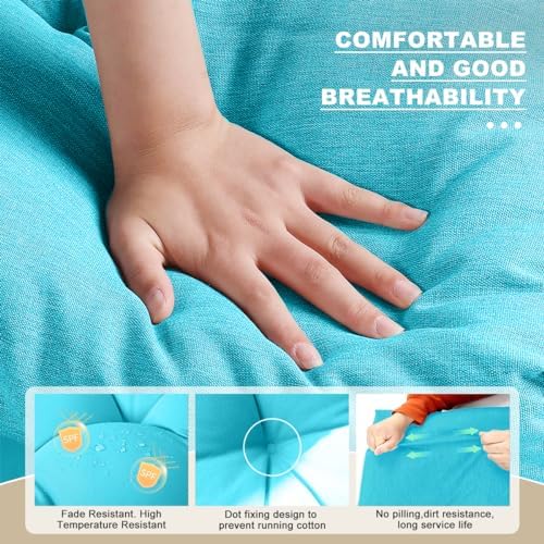 Bench Cushions for Indoor Furniture,39x19x4 in,Light Blue