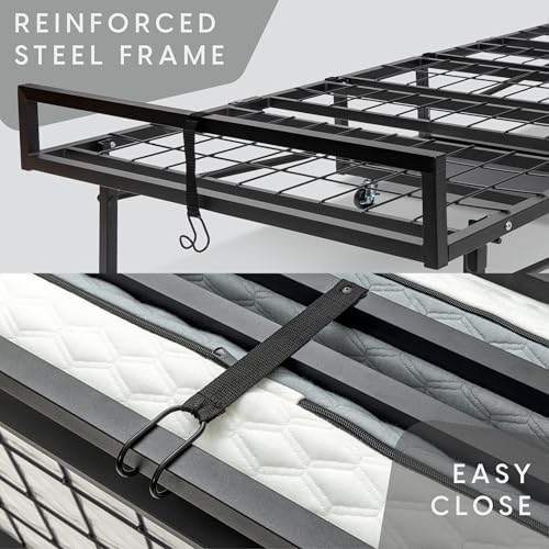 Milliard Deluxe Presidential Folding Bed with Mattress for Adults, Twin Size, Portable Foldable Bed with Bonus Pillow and Blanket Included, 77” x 38", Fold Up, Roll Away, & Hideaway