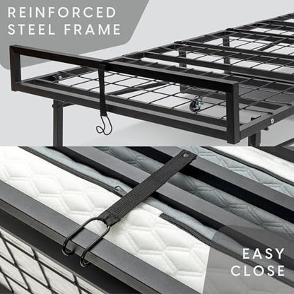 Milliard Deluxe Presidential Folding Bed with Mattress for Adults, Twin Size, Portable Foldable Bed with Bonus Pillow and Blanket Included, 77” x 38", Fold Up, Roll Away, & Hideaway