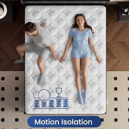 BedStory Firm King Mattress 14 Inch, Cooling Hybrid King Mattresses for 7-Zone Pain Relief, Fiberglass Free, CertiPUR-US Certified, 365-Night Trial