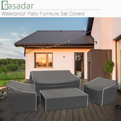 Patio Furniture Covers, Grey, 32"L x 30"W x 30"H