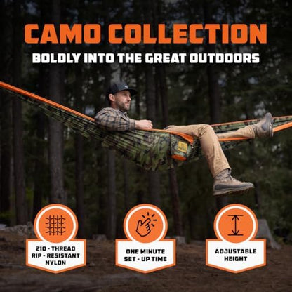 Wise Owl Outfitters Camping Hammock – 500lbs Portable Hammock with Tree Straps - Travel, Backpacking, Hiking, Outdoors Camping Gear - Double
