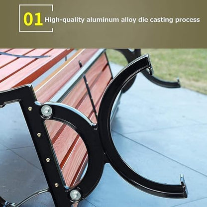 Garden Bench Outdoor Patio Park Bench Front Porch Furniture Terrace Bench Leisure Backrest Chair(150CM)