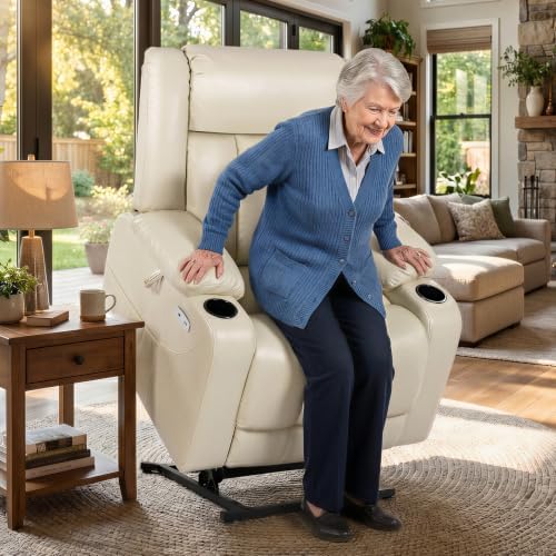 EONIX Large Power Lift Recliner Chair for Elderly, 400 lb Heavy Duty, White