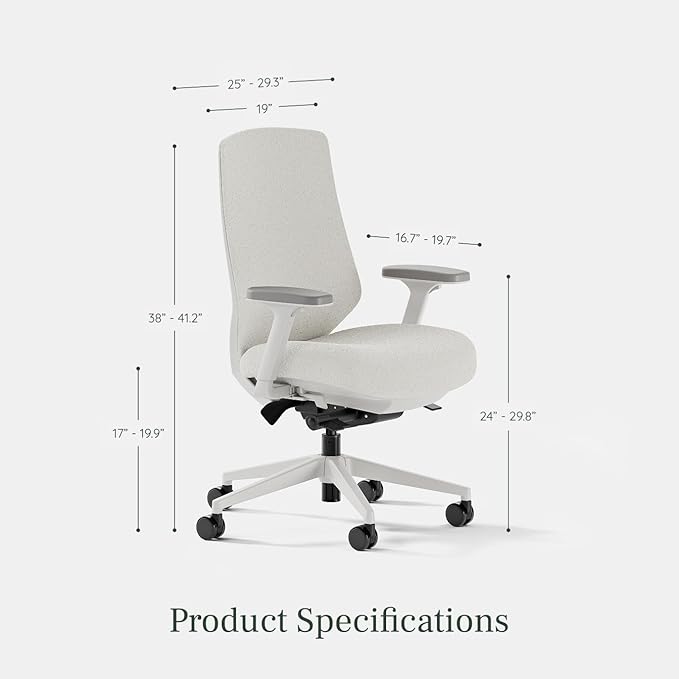 Branch Ergonomic Chair Pro - Mesh Office Chair with 14 Points of Adjustment - Height, Depth & Tilt Adjustable - 5D Armrests - Forward Tilt, Smooth Recline, and Lumbar Support - Ivory Boucle