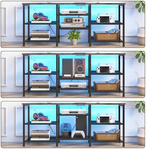 YGEOMER Entertainment Center for TVs Up to 50inch, Rustic Brown