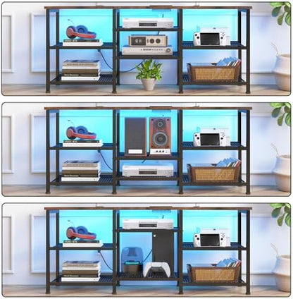 YGEOMER Entertainment Center for TVs Up to 50inch, Rustic Brown