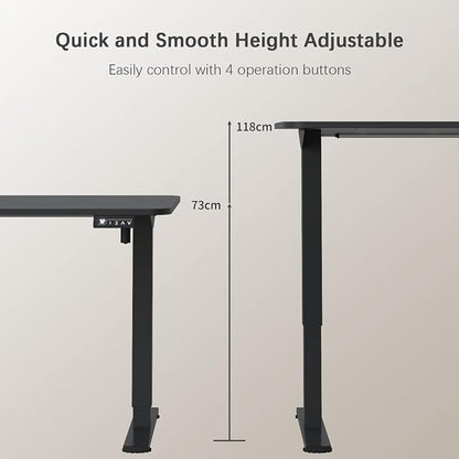 Furmax Electric Height Adjustable Standing Desk Large 40 x 24 Inches Sit Stand up Desk Home Office Computer Desk Memory Preset with T-Shaped Metal Bracket, Black
