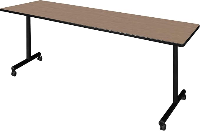 Romig Axis-Pro 84 x 24 in. Mobile T-Base Training Seminar Table- Noble Oak