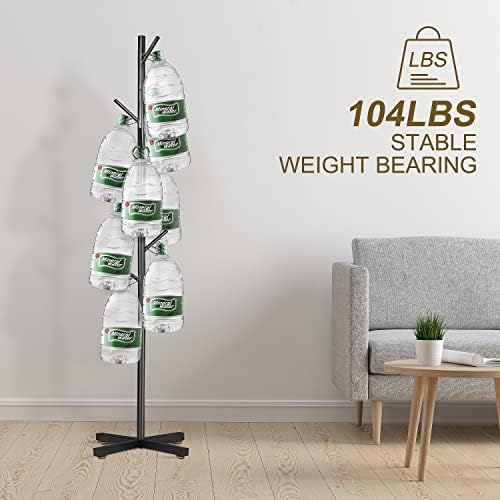 ZOZOE Coat Rack with 8 Hooks, Black Adjustable Coat Rack Stand