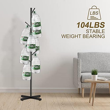 ZOZOE Coat Rack with 8 Hooks, Black Adjustable Coat Rack Stand