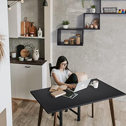 Kaboon Universal Tabletop, Solid One-Piece Desktop for Sit Stand Desk, Double Desks, L Desk DIY,Wood Countertop Home or Commercial Use,1 inch Thick, Black, 30" D x 47.25" W