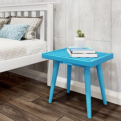 Plank+Beam Square Entryway Bench, Mid-Century Modern, 19", Teal