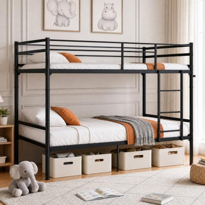 2-in-1 Twin Over Twin Bunk Bed for Kids, Teens & Adults
