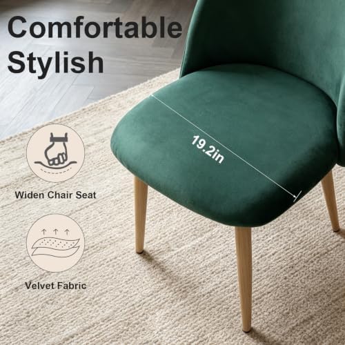 Lightdot Velvet Dining Chairs Set of 2, Modern Accent Side Chairs with Metal Legs, Living Room Chairs for Kitchen