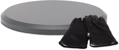 TIKI Social & Huddle Tabletop Fire Pit Cover - 21" Durable Powder Coated Steel Lid - Weather-Resistant Outdoor Fire Pit Protection - Converts Fire Pit into Table - Patio & Backyard Accessory, Gray