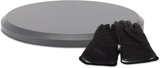 TIKI Social & Huddle Tabletop Fire Pit Cover - 21" Durable Powder Coated Steel Lid - Weather-Resistant Outdoor Fire Pit Protection - Converts Fire Pit into Table - Patio & Backyard Accessory, Gray