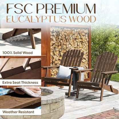 IDZO Outdoor Adirondack Chair Set of 2, Pre-Assembled Backrest - Gray
