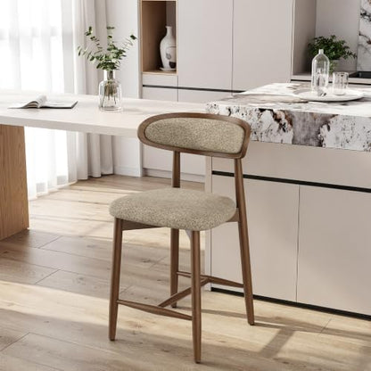 Bar Stools Set of 1, 24.8″ Counter Height Barstools with Wood Legs