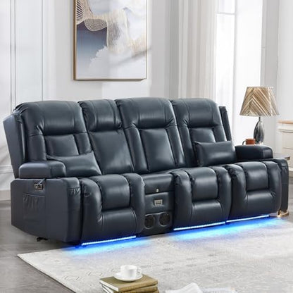 IPKIG Power Loveseat Recliner Sofa with Flip Back Console, 89" - 4 Seat