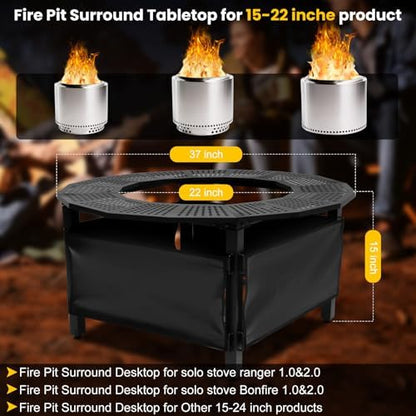 37 Inch Fire Pit Surround Tabletop for Solo Stove Bonfire Ranger 2.0