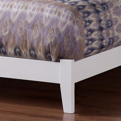 AFI, Madison Full Solid Wood Low Profile Wood Platform Bed, White