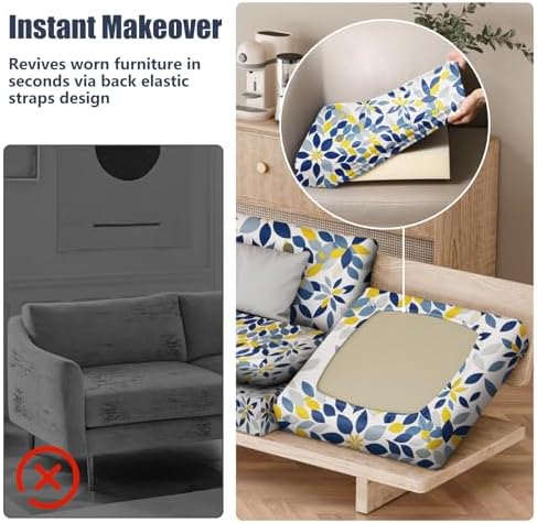 8Pcs Outdoor Cushion Covers, Stretch Patio Furniture Couch Chair Slipcovers