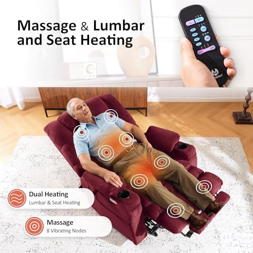 MCombo 3 Motor Medium Power Lift Recliner for Elderly, Massage & Heat, 7632