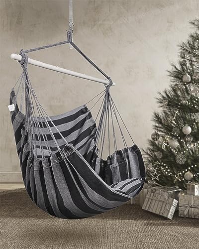 Lulladle Hammock Chair Hanging Rope Swing - Hammock Chair Bedrooms - Swing Chair Indoor - Hanging Chair Outdoor - Max Weight 500 Lbs