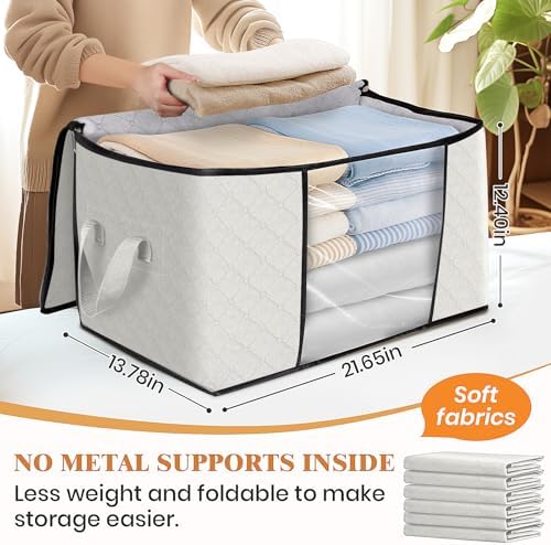 8 Pack Storage Bags for Clothes Blanket Storage Bins with Lids