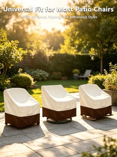 Bitubi Waterproof 4 Pack Patio Adirondack Chair Cover for Outdoor Chair Size Up to 30W x 34D x 36H inch,Outdoor Lawn Patio Furniture Covers (Brown)