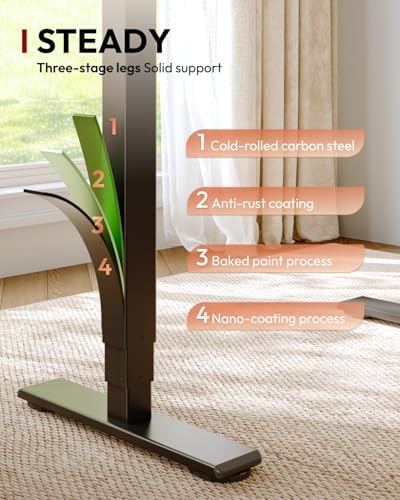 SANODESK Solid Bamboo Dual Motor Standing Desk, 220 lbs, 72×30