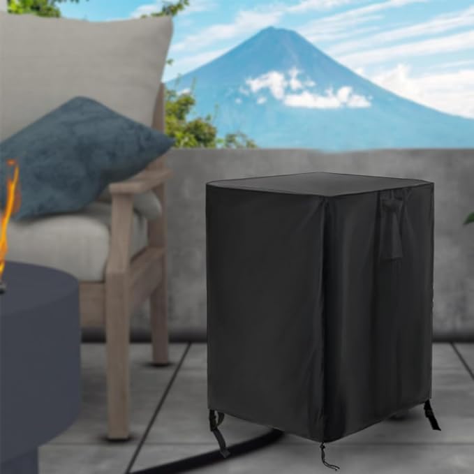 Saking Propane Tank Cover Fit for 20 lbs Square Propane Tank, Waterproof Gas Tank Storage Side Table Cover Outdoor Fire Table - 17"L x 17"W x 20"H