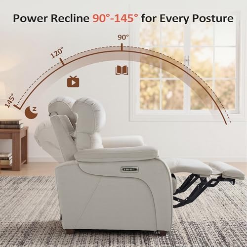 MCombo 87.2'' Wall Hugger Power Recliner Sofa, ST258M3 (Beige)