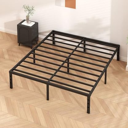 HLIPHA Metal Platform Bed Frame 18 Inch Tall,No Box Spring Needed,Full Size Bed with Heavy Duty Strong Support Slats,Easy to Assemble,Black