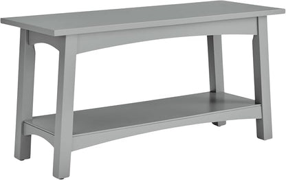 Craftsbury 36-Inch Wood Entryway Bench with Storage Shelf – Dove Gray Accent Bench for Entryway, Hallway, or Living Room – Small Space Seating with Farmhouse Charm by Alaterre Furniture