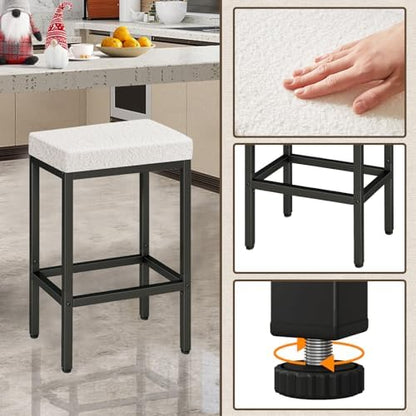 26 Inch Counter Height Bar Stools Set of 2, Fabric Barstools