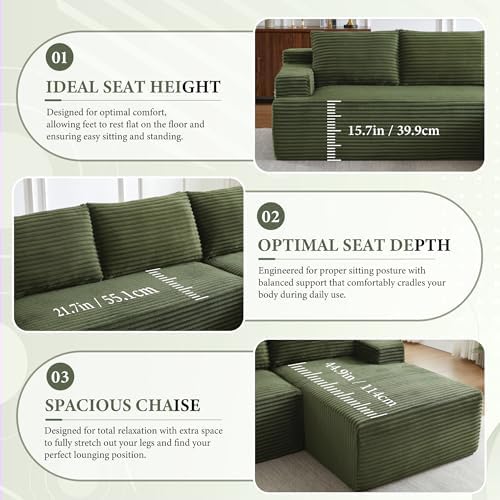 Boneless Couch, Cloud Couch Sofa, Sectional Couches for Living Room