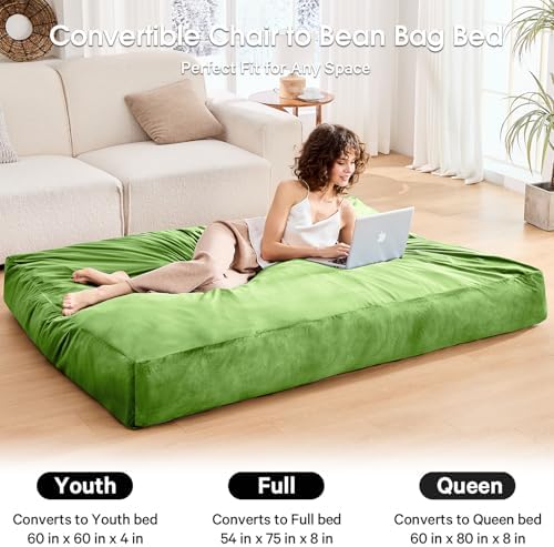 Bean Bag Chairs for Adults - Giant Bean Bag Convertible Floor Sofa