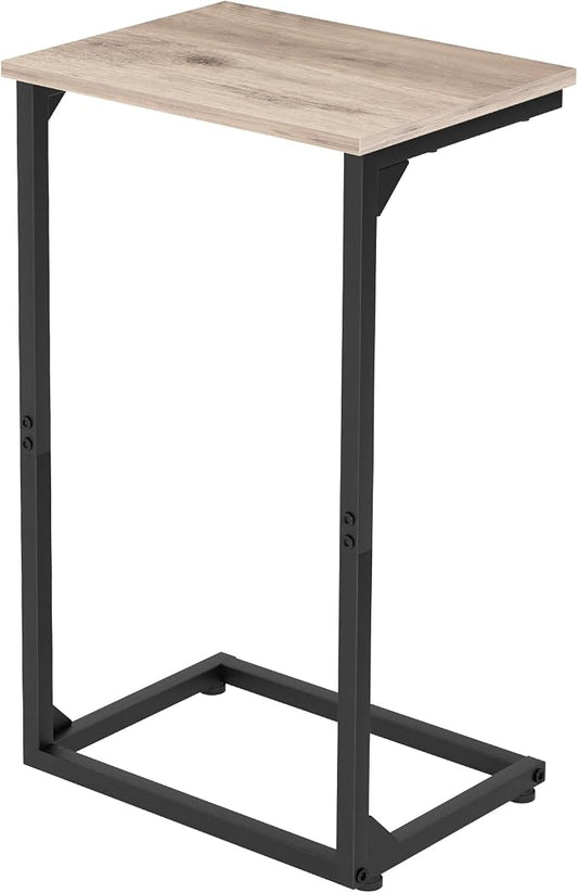 AMHANCIBLE C Shaped End Tables, Couch Side Tables that Slide Under, TV Trays for Living Room, Bedroom, Small Space, Sofa, Grey HET02BGY-1