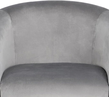 Topeakmart Velvet Accent Chair, Comfy and Modern Velvet Club Chair with Armrest and Sturdy Legs for Living Room/Bedroom Study, Set of 2, Grey