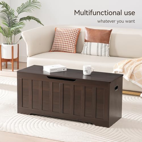 43.3" Storage Chest Extra Large, Storage Bench.(Espresso).