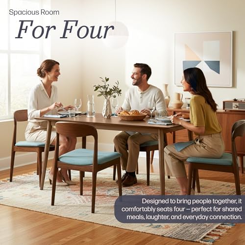 Alaterre Calais Wooden Dining Table for 4-6 People, Warm Pecan, 59”