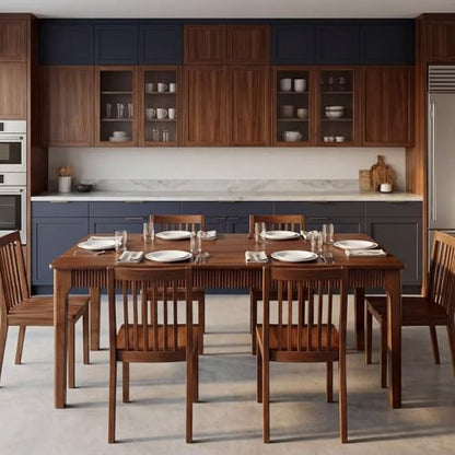 47" Solid Wood Dining Room Table, Rectangular Kitchen Real Wooden Table
