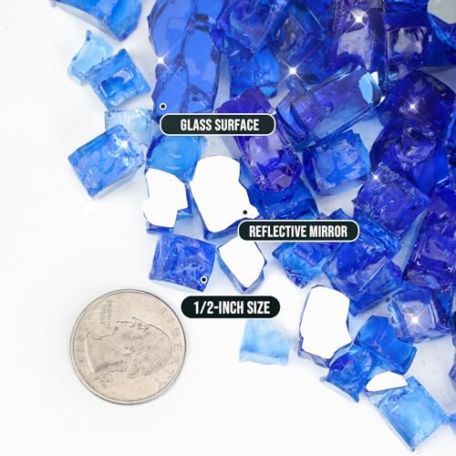 Skyflame 10LB Fire Glass for Gas Fire Pit Fireplace Decorative