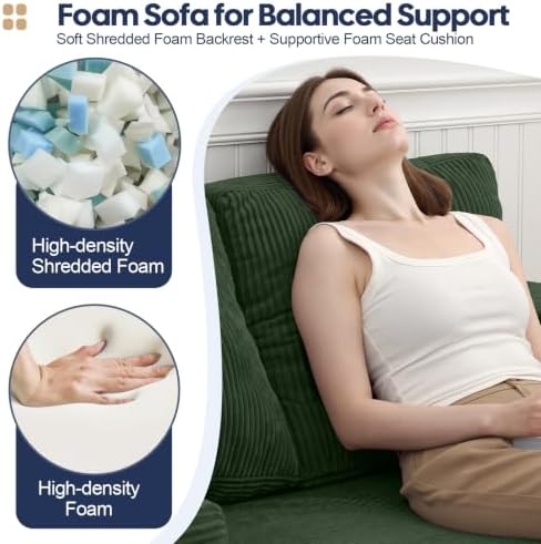 COMAX Futon Sofa Bed, Convertible Sofa Bed, Folding Boneless Couches