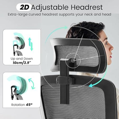 Fizzin Office Chair, PU Leather Desk Chair with Adjustable Lumbar Support