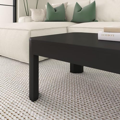 Plank+Beam Contour Coffee Table, 48 Inch, Rectangular, Black